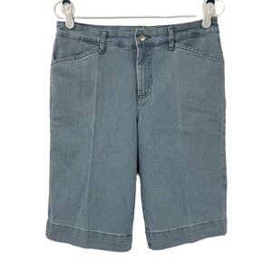 Jones New York Blue Striped Denim Trouser Shorts Size 6 Women’s